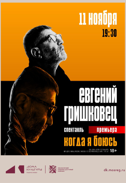 Моноспектакль Евгения Гришковца «Когда я боюсь»